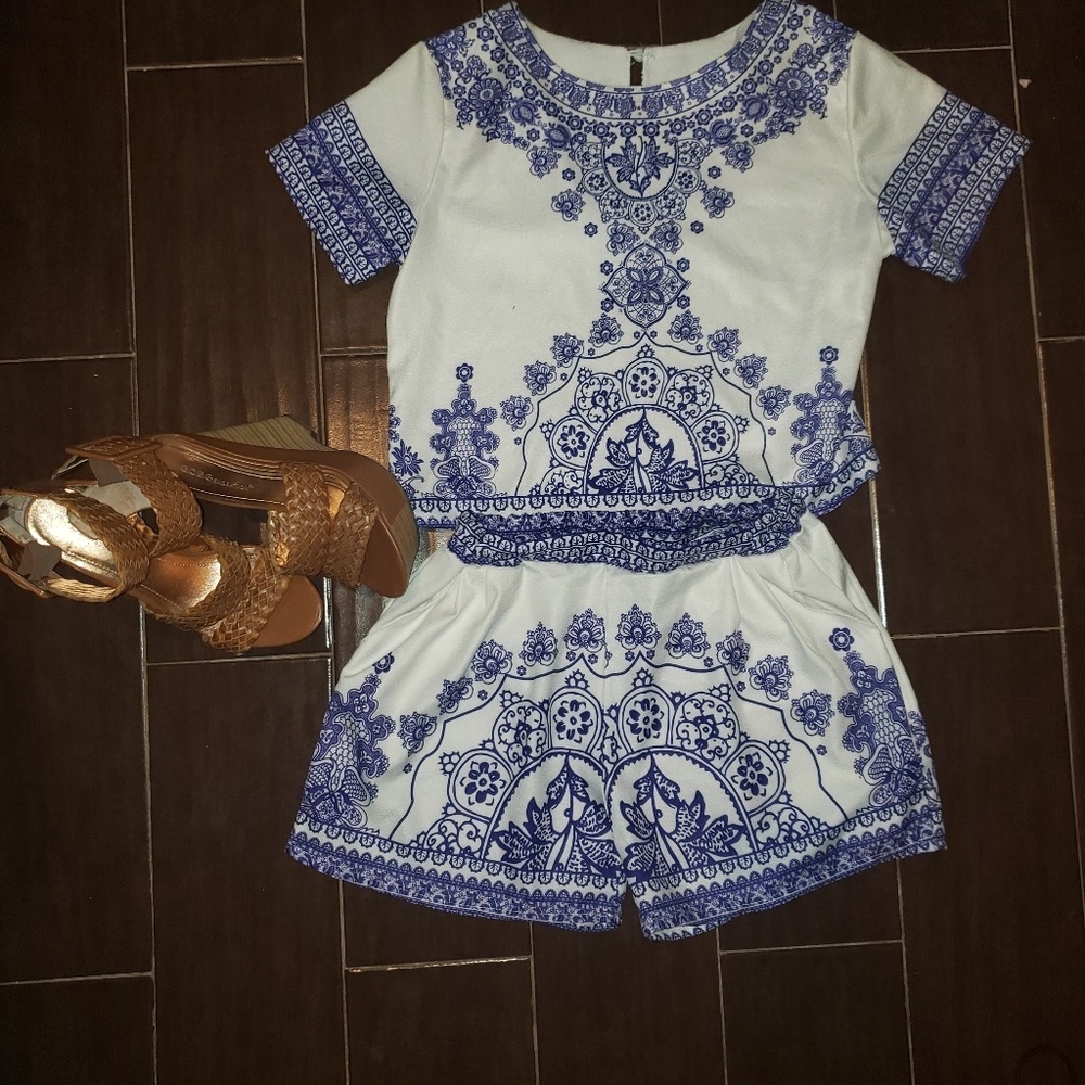 Blouse and short set